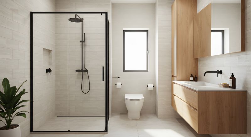 Contemporary Shower with Matte Black Accents